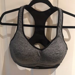 Victoria’s Secret sports bra, size 34DD, gray and black, gently used